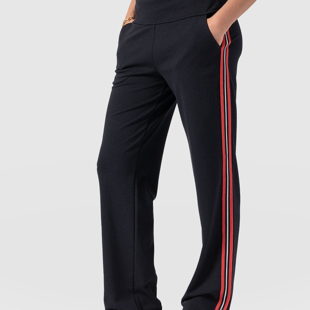 Women's Black Pants with Red Stripe